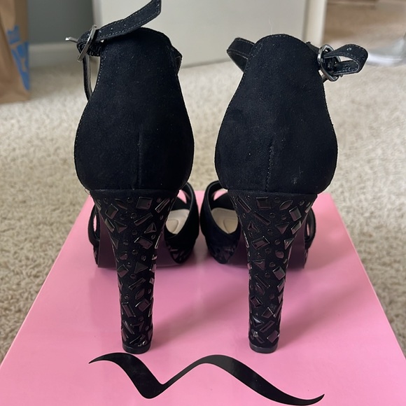 Nina Black Suede Heels - Picture 5 of 5